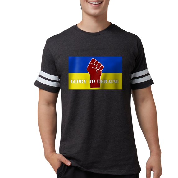 CafePress - Glory To Ukraine T Shirt - Mens Football Shirt
