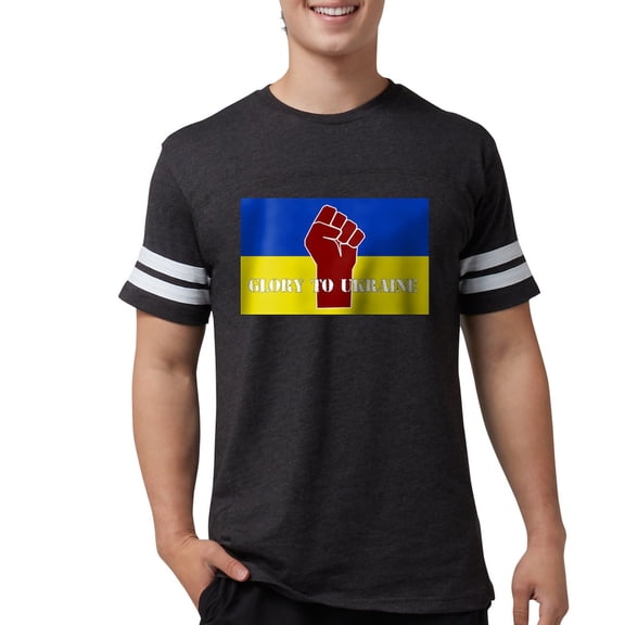 CafePress - Glory To Ukraine T Shirt - Mens Football Shirt