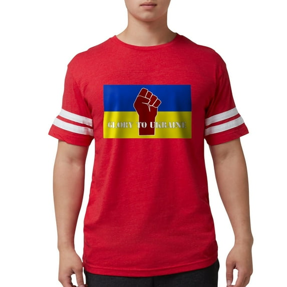 CafePress - Glory To Ukraine T Shirt - Mens Football Shirt