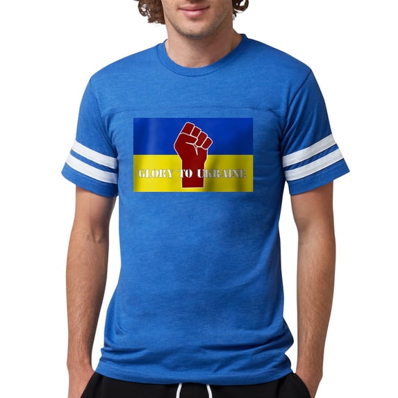 CafePress - Glory To Ukraine T Shirt - Mens Football Shirt