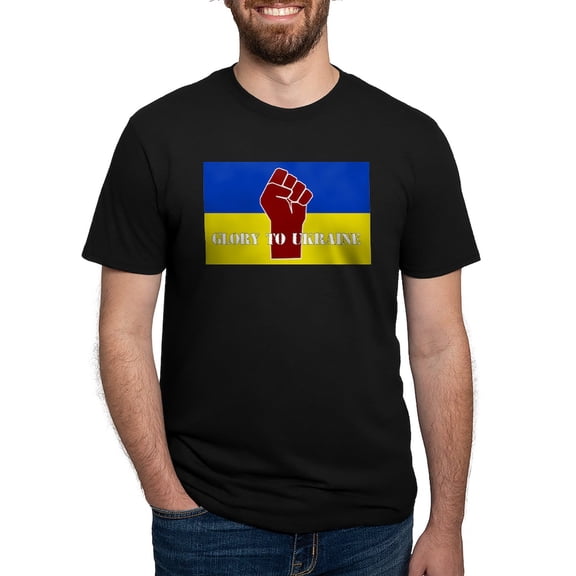 CafePress - Glory To Ukraine T Shirt - Mens Tri-blend T-Shirt