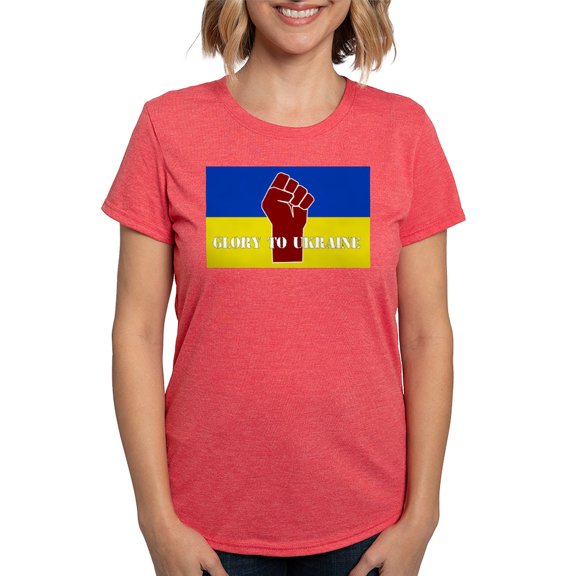 CafePress - Glory To Ukraine T Shirt - Womens Tri-blend T-Shirt
