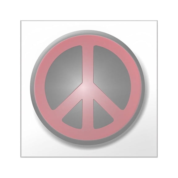 CafePress - Glowing Red Peace Symbol Square Sticker 3 X 3 - Square Sticker 3" x 3"