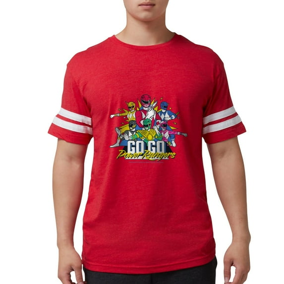 CafePress - Go Go Power Rangers Group S Men's Football T Shirt - Mens Football Shirt