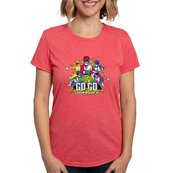 CafePress - Go Go Power Rangers Group S Women's Deluxe T Shirt - Womens Tri-blend T-Shirt