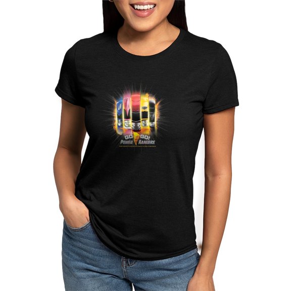 CafePress - Go Go Power Rangers! Women's Deluxe T Shirt - Womens Tri-blend T-Shirt