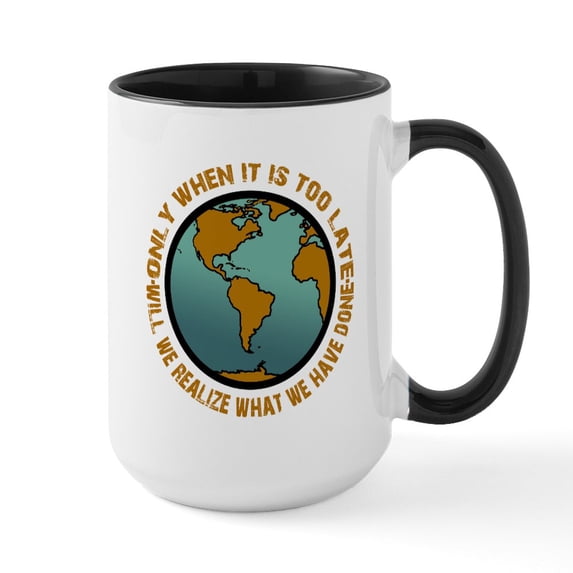 CafePress - Go Green Large Mug - 15 oz Ceramic Large White Novelty Mug