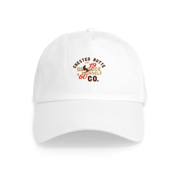 CafePress - Go Huck Yourself Crested Butte Cap - Adjustable 100% Brushed Unisex Casual Cotton Baseball Cap, Beige, 1