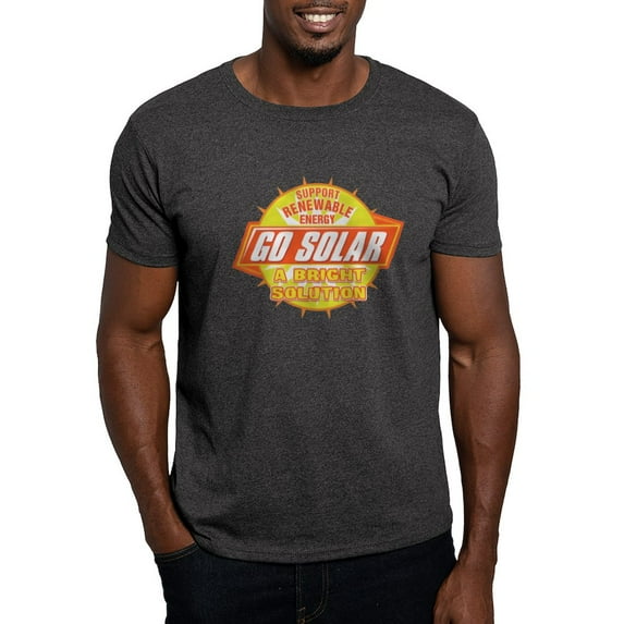 CafePress - Go Solar Bright Solution Dark T Shirt - Men's Classic Graphic Cotton T-Shirt
