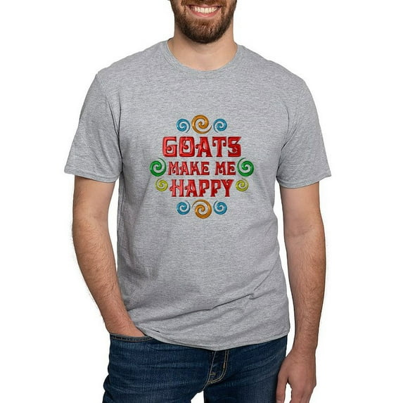 CafePress - Goat Happiness Fitted T Shirt - Fitted T-Shirt, Vintage Fit Soft Cotton Tee