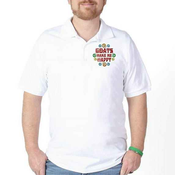 CafePress - Goat Happiness Golf Shirt - Golf Shirt, Pique Knit Golf Polo