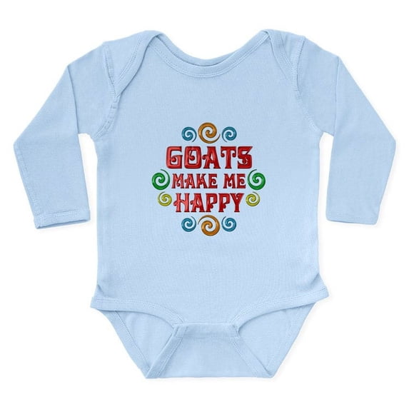 CafePress - Goat Happiness Long Sleeve Infant Bodysuit - Long Sleeve Cotton Baby Bodysuit