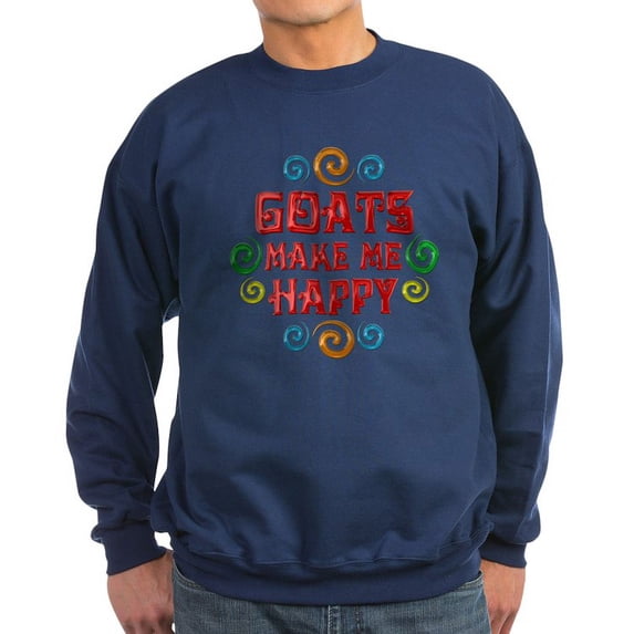 CafePress - Goat Happiness Sweatshirt (Dark) - Classic Crew Neck Sweatshirt