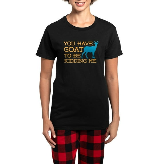 CafePress - Goat Kidding Me Women's Dark Pajamas - Women's Short Sleeve Print T-Shirt and Pants Dark Cotton Pajama Set