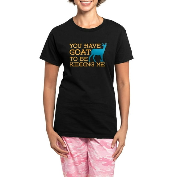 CafePress - Goat Kidding Me Women's Dark Pajamas - Women's Short Sleeve Print T-Shirt and Pants Dark Cotton Pajama Set