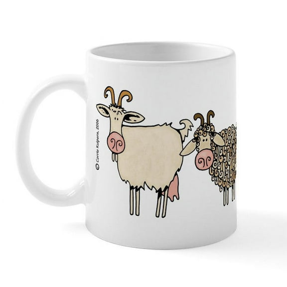 CafePress - Goat Parade Mug - 11 oz Ceramic Mug - Novelty Coffee Tea Cup