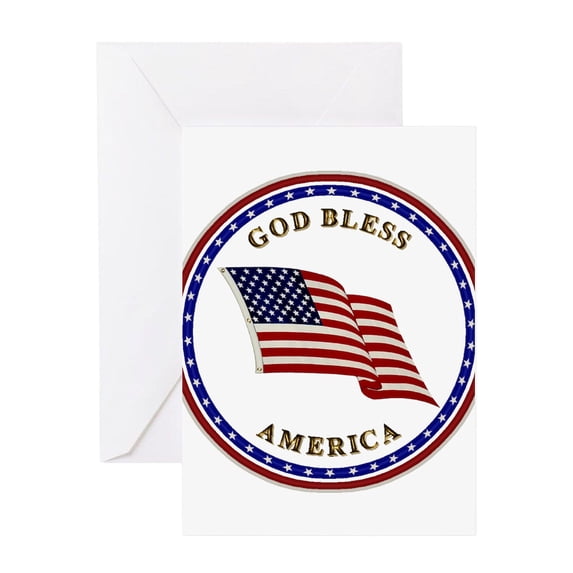 CafePress - God Bless America - Greeting Card, Blank Inside Matte