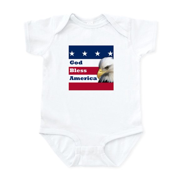 CafePress - God Bless America Infant Bodysuit - Baby Light Bodysuit, Size Newborn - 24 Months