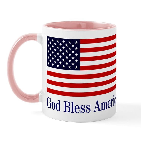 CafePress - God Bless America Mug - 11 oz Ceramic Mug - Novelty Coffee Tea Cup