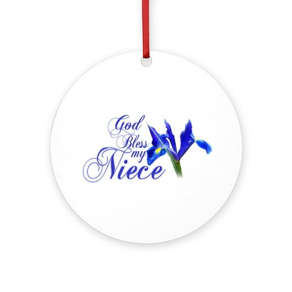 CafePress - God Bless My Niece -  Round Wood Ornament 4"