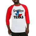 thumbnail image 1 of CafePress - God Bless Texas Baseball Jersey - Cotton Baseball Jersey, 3/4 Raglan Sleeve Shirt, 1 of 4