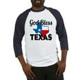 thumbnail image 1 of CafePress - God Bless Texas Baseball Jersey - Cotton Baseball Jersey, 3/4 Raglan Sleeve Shirt, 1 of 4