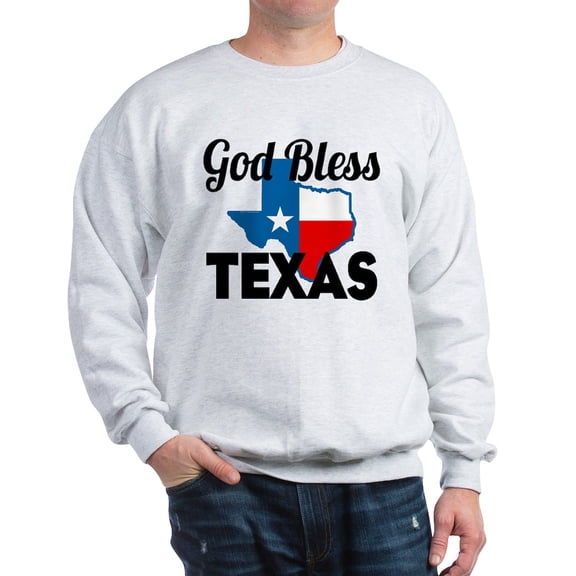 CafePress - God Bless Texas Sweatshirt - Crew Neck Sweatshirt