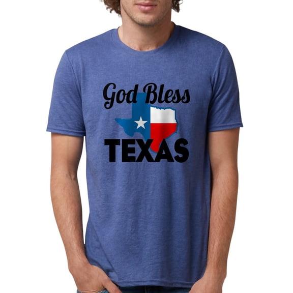 CafePress - God Bless Texas T Shirt - Mens Tri-blend T-Shirt