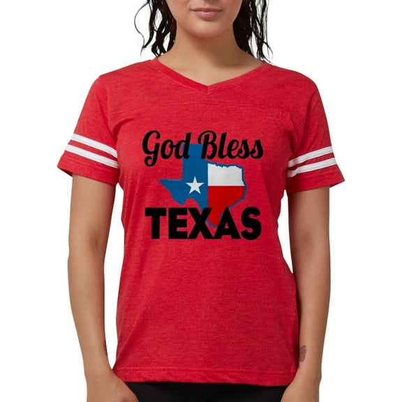 CafePress - God Bless Texas T Shirt - Womens Football Shirt