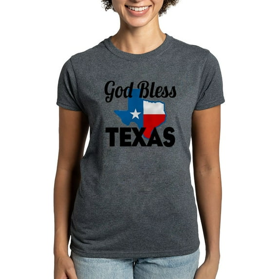CafePress - God Bless Texas Women's Value T Shirt - Women's Traditional Fit Dark T-Shirt