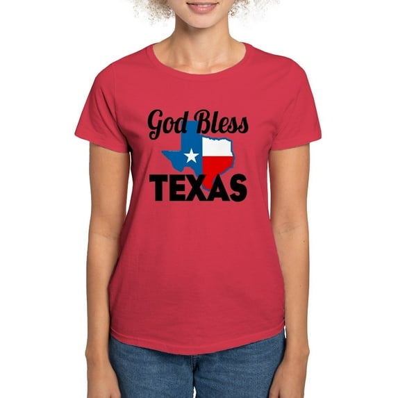 CafePress - God Bless Texas Women's Value T Shirt - Women's Traditional Fit Dark T-Shirt