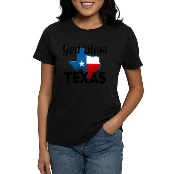 CafePress - God Bless Texas Women's Value T Shirt - Women's Traditional Fit Dark T-Shirt