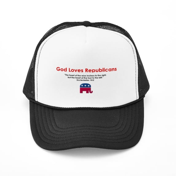 CafePress - God Loves Republicans - Adjustable Unisex Printed Trucker Hat with Mesh Back