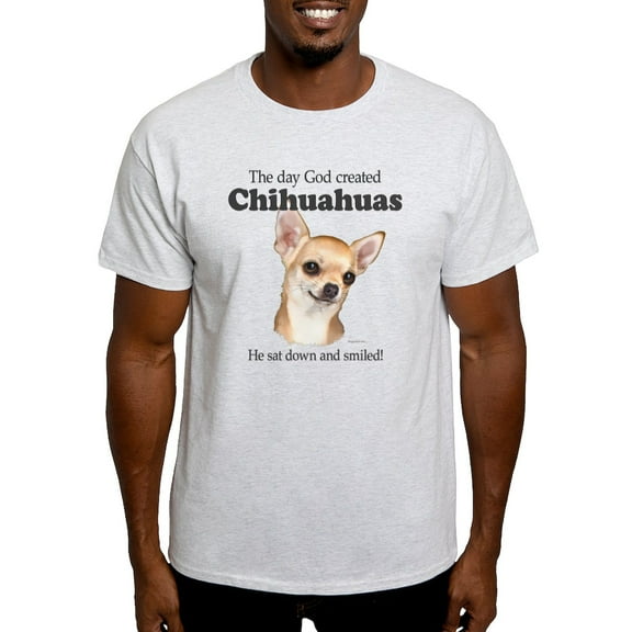 CafePress - God Smiled Chihuahuas Light T Shirt - Men's Classic Graphic T-Shirt
