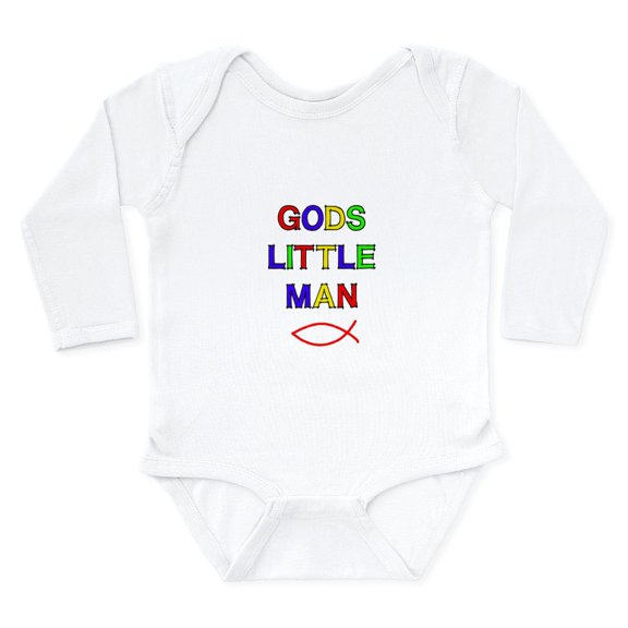 CafePress - God's Little Man Body Suit - Long Sleeve Cotton Baby Bodysuit