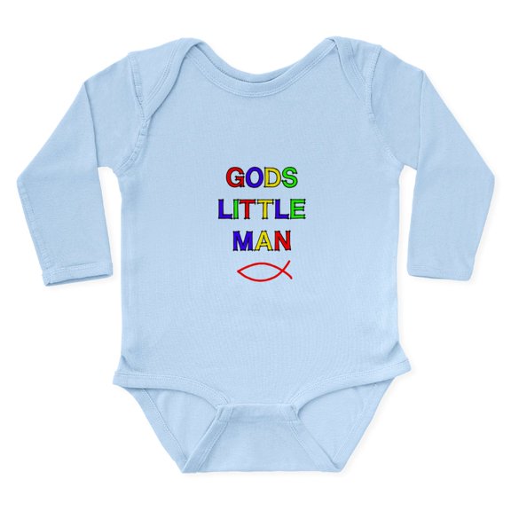 CafePress - God's Little Man Body Suit - Long Sleeve Cotton Baby Bodysuit