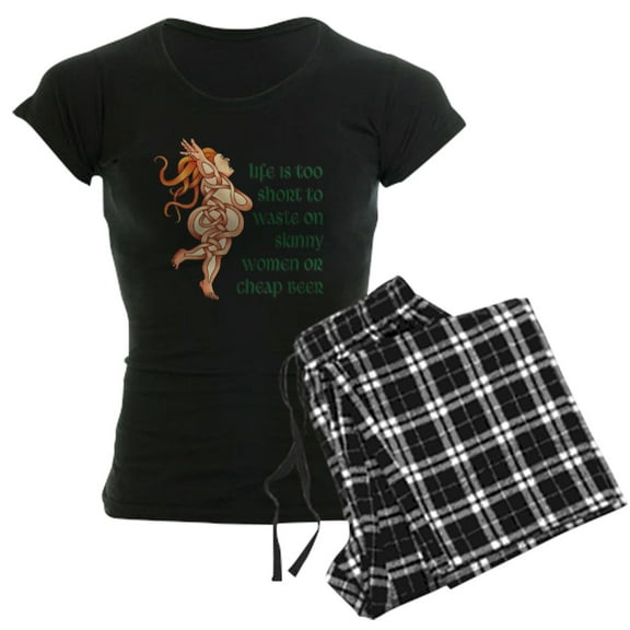 CafePress - Goddess Motto Pajamas - Women's Short Sleeve Print T-Shirt and Pants Dark Cotton Pajama Set
