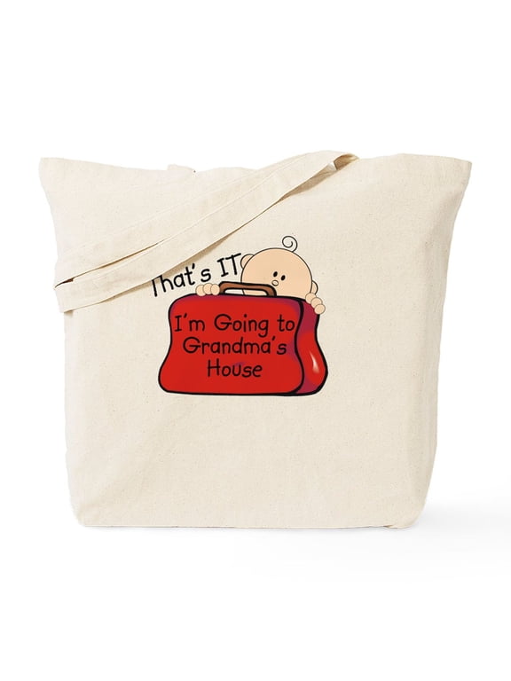 - Going To Grandma's Funny Tote Bag - Unisex Canvas Tote Bag, Beige, 1-Piece