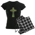 thumbnail image 1 of CafePress - Gold Celtic Cross Women's Dark Pajamas - Women's Short Sleeve Print T-Shirt and Pants Dark Cotton Pajama Set, 1 of 7