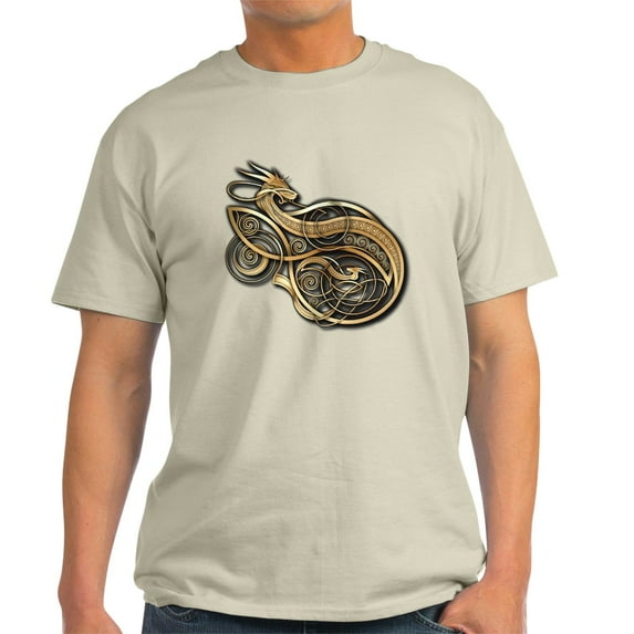 CafePress - Gold Norse Dragon Light T Shirt - Men's Classic Graphic T-Shirt