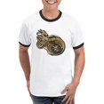thumbnail image 1 of CafePress - Gold Norse Dragon Ringer T - 100% Cotton Ringed T-Shirt, 1 of 4