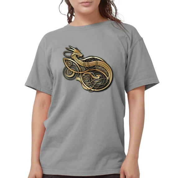 CafePress - Gold Norse Dragon T Shirt - Womens Comfort Colors® Shirt