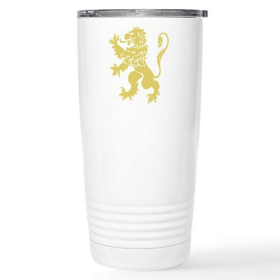CafePress - Gold Rampant Lion Stainless Steel Travel Mug - Insulated Stainless Steel Travel Tumbler 20 oz.