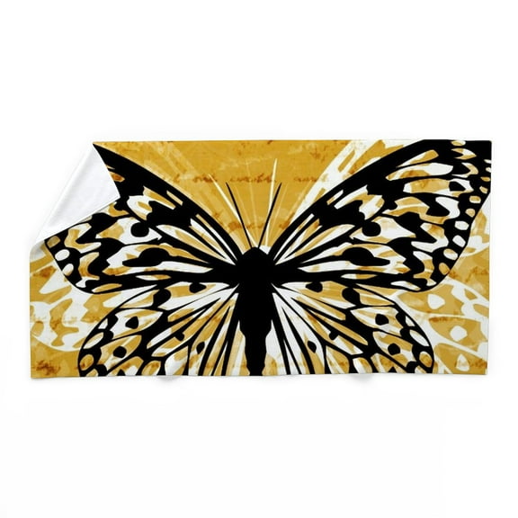 CafePress - Gold Script And Butterfly - Large Beach Towel, Soft 30"x60" Towel with Unique Design