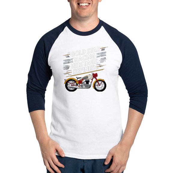 CafePress - Gold Star Racing Heritage Refined - Cotton Baseball Jersey, 3/4 Raglan Sleeve Shirt