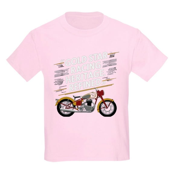 CafePress - Gold Star Racing Heritage Refined Kids T Shirt - Light Classic Kids Graphic, Short Sleeve T-Shirt, Sizes XS-XL