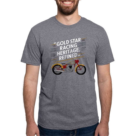 CafePress - Gold Star Racing Heritage Refined Men's Deluxe T Shirt - Mens Tri-blend T-Shirt