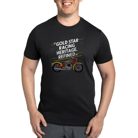 CafePress - Gold Star Racing Heritage Refined Men's Eco Sport T Shirt - Men's Dark Eco Sport T-Shirt