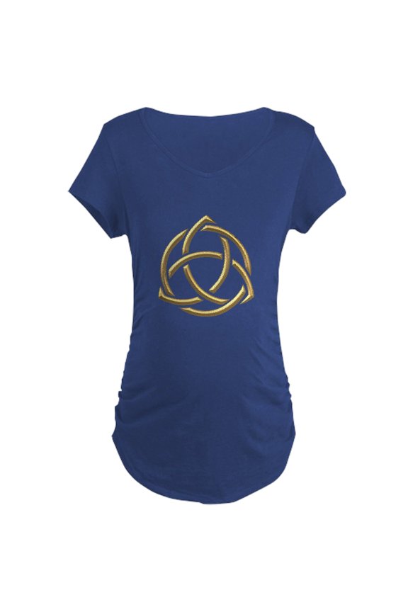 - Golden 3 D Holy Trinity Symbol 1 Maternity Dark - Maternity Dark T-Shirt