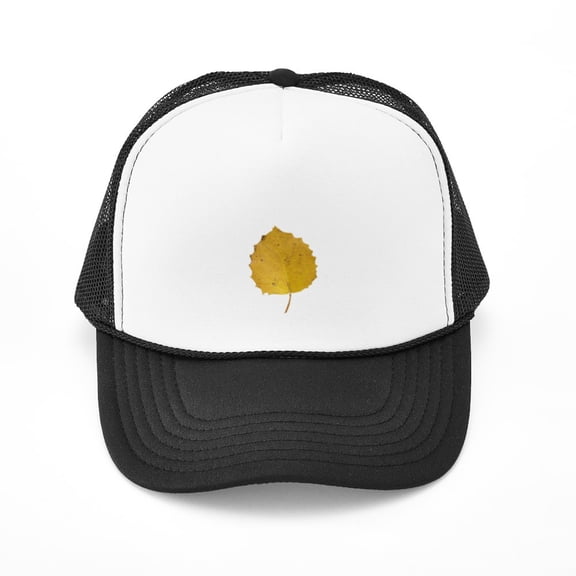 CafePress - Golden Aspen Leaf - Adjustable Unisex Printed Trucker Hat with Mesh Back